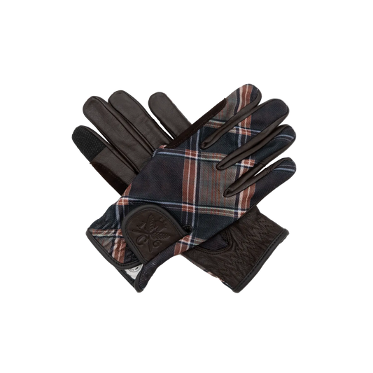 16 Cypress Riding Gloves - Tobacco Field Plaid