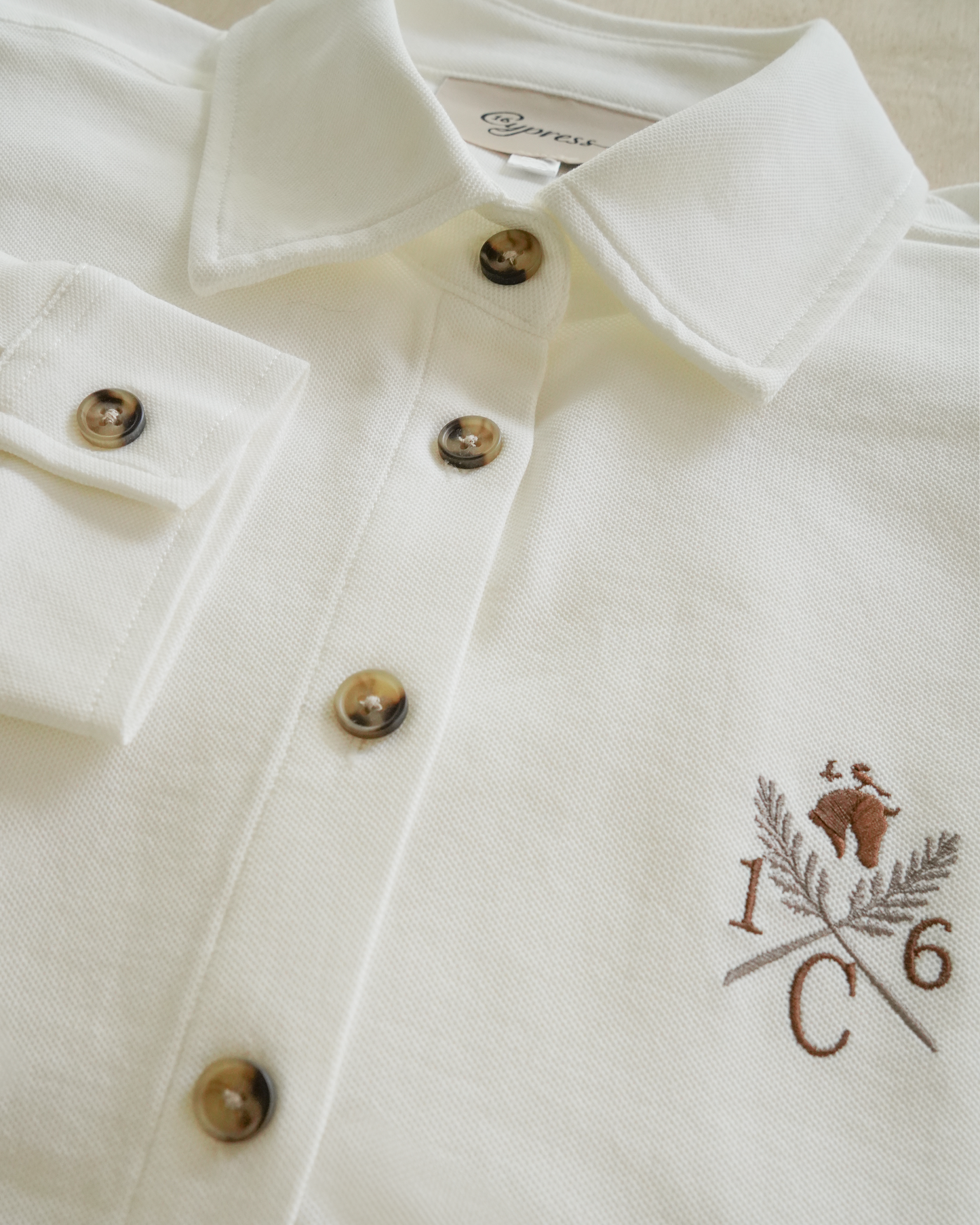 16 Cypress Sport Piqué Button Down Shirt - Natural White