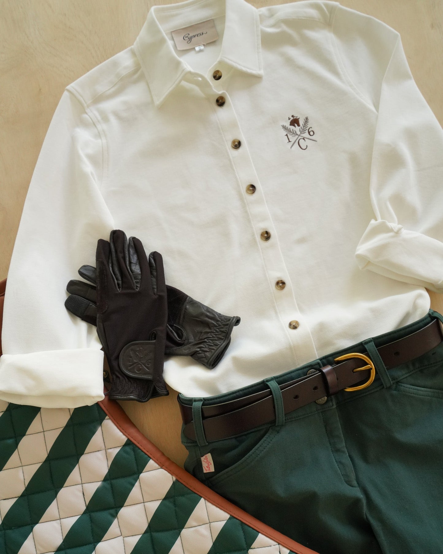 16 Cypress Sport Piqué Button Down Shirt - Natural White