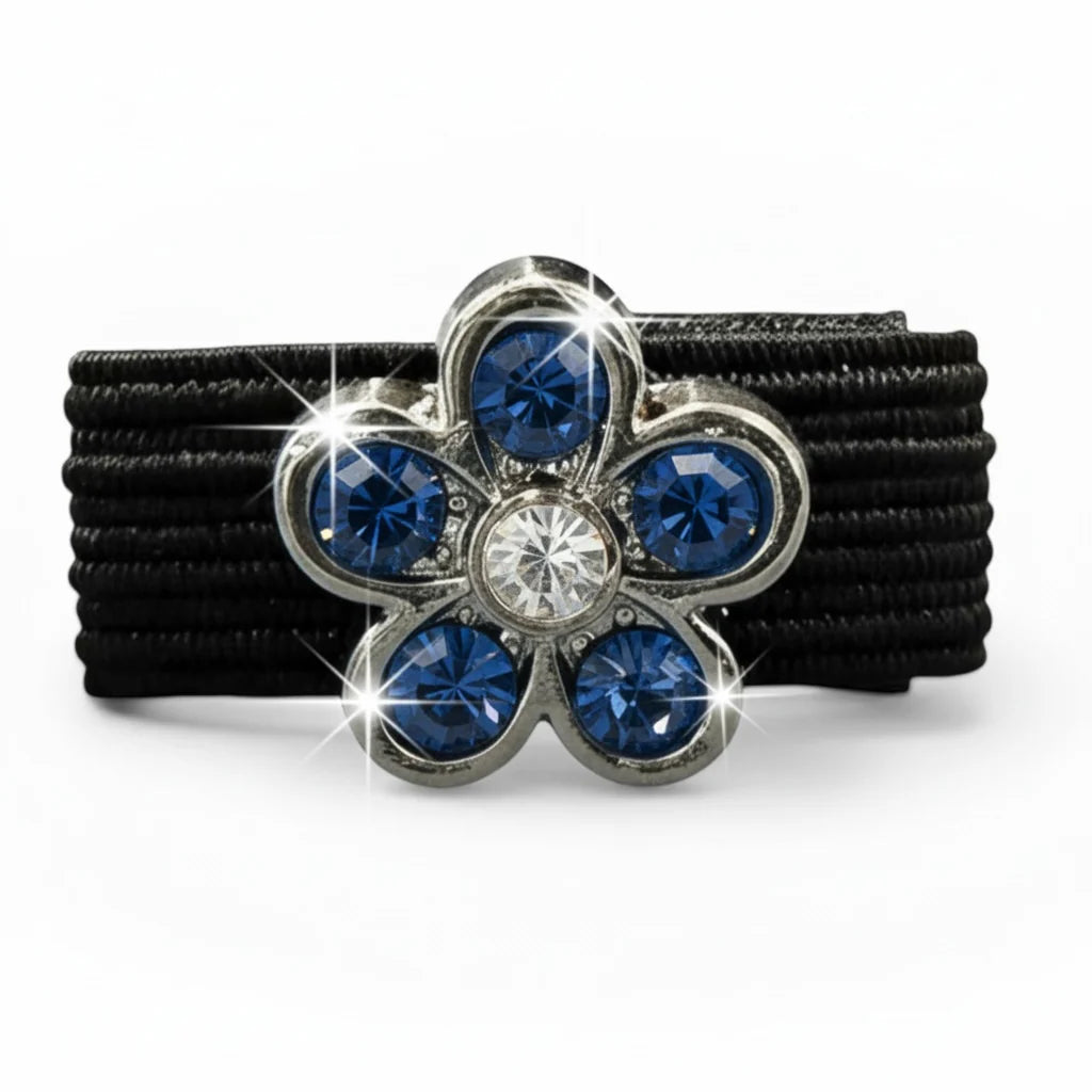 Dubois Cheval Crop Charm - Blue Sparkly Flower