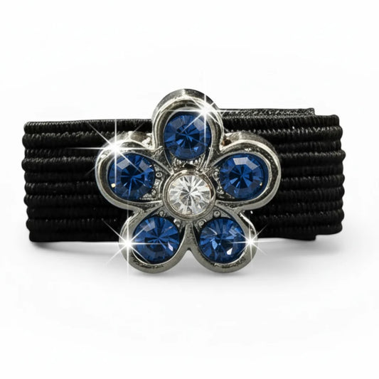 Dubois Cheval Crop Charm - Blue Sparkly Flower