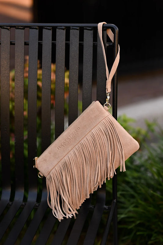 Tucker Tweed XL Wellington Suede Wristlet Summer Fringe - Limited Edition