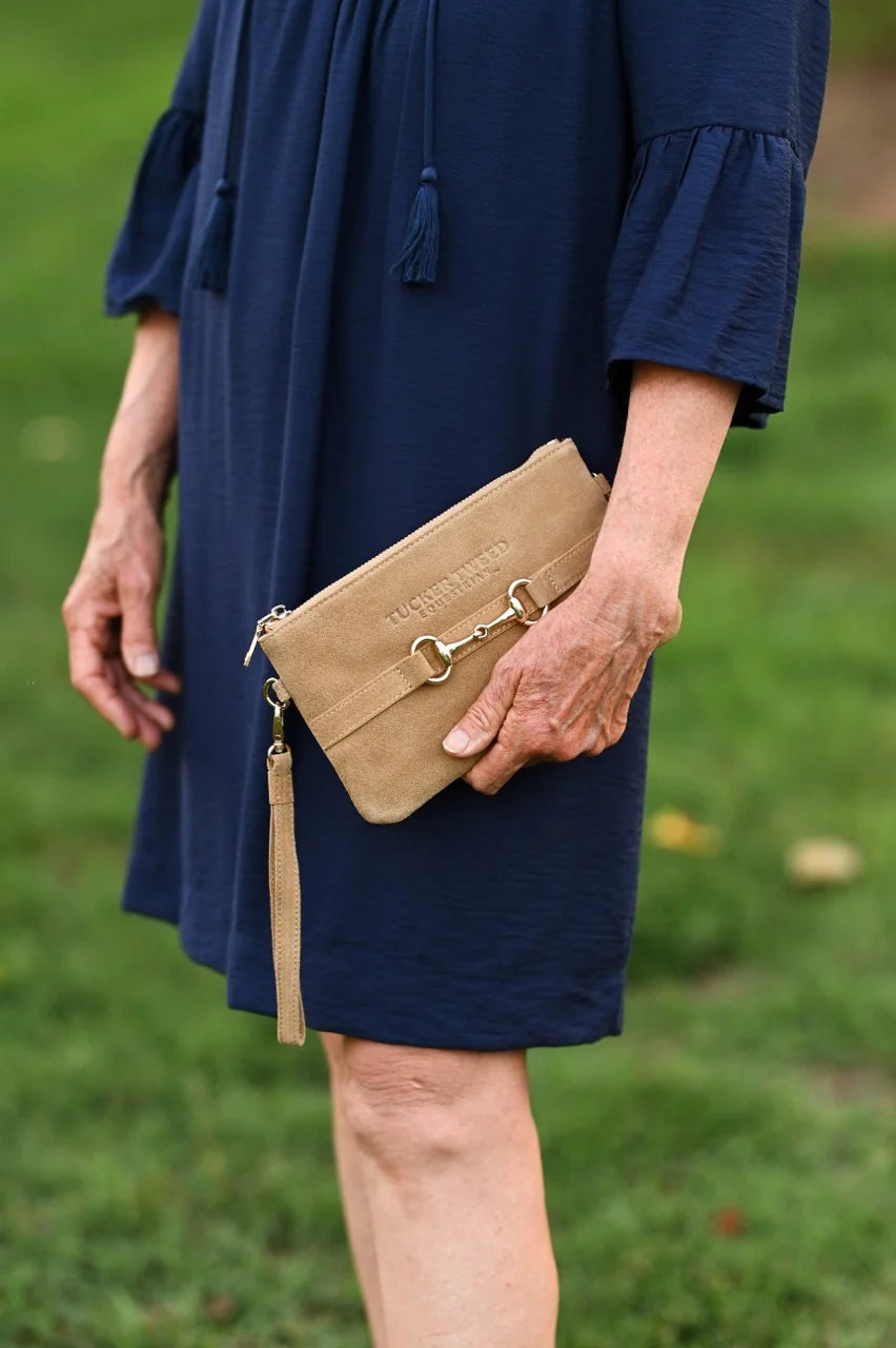 Tucker Tweed Wellington Wristlet - Suede