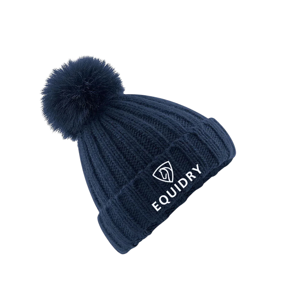 EquiDry Pom Pom Bobble Hat - Navy