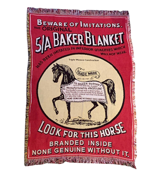 5/A Baker Afghan 50" x 70" Baker Logo