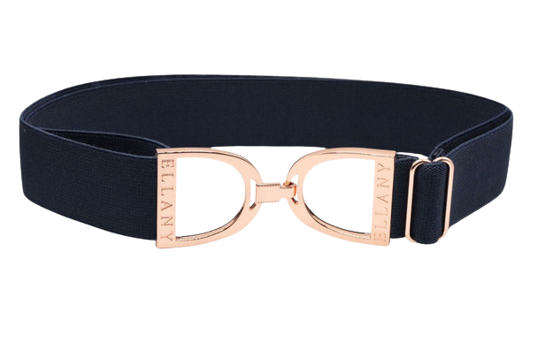 Ellany Elastic Belt 1.5" Navy with Stirrup Buckle