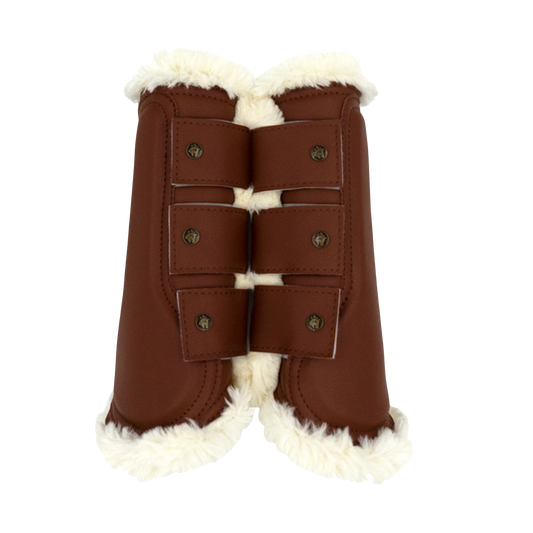 16 Cypress Leatherette Brushing Boots - Cognac