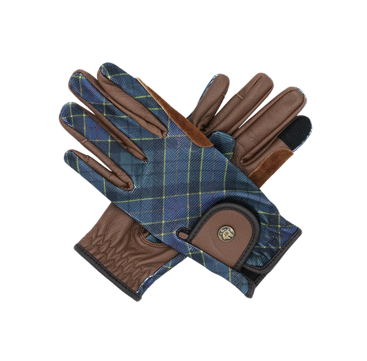 16 Cypress Riding Gloves - Hunter Field Plaid