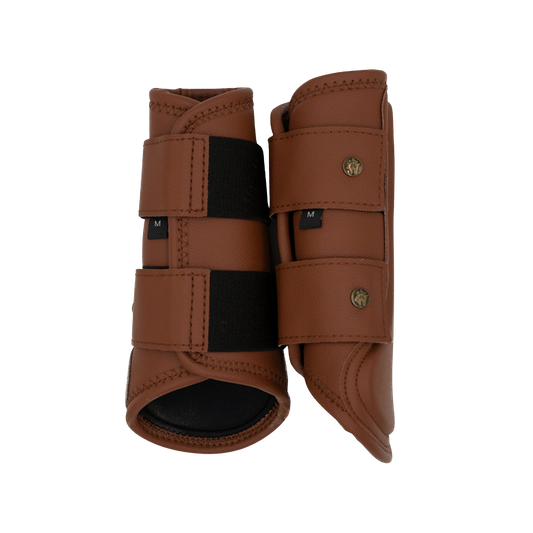 16 Cypress Leatherette Splint Boots - Cognac