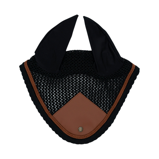 16 Cypress Ear Net - Black & Cognac