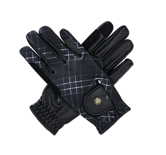 16 Cypress Riding Gloves - Black Field Plaid