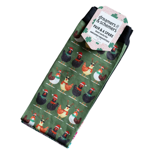 Dreamers & Schemers a Pair & Spare Socks - Cluck-Mas