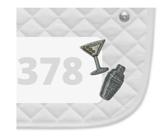 Dubois Cheval Number Pin Charm - Martini Shaker & Glass