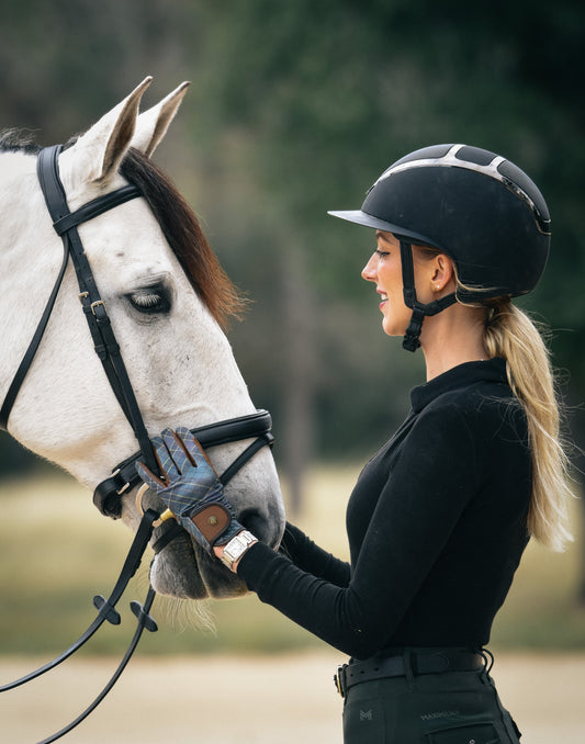 16 Cypress Riding Gloves - Hunter Field Plaid