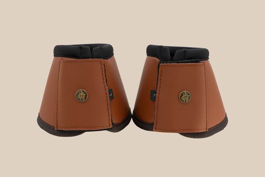 16 Cypress Leatherette Bell Boots - Cognac