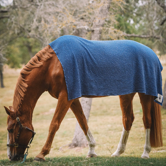16 Cypress Cotton Waffle Horse Drying Towel - Indigo