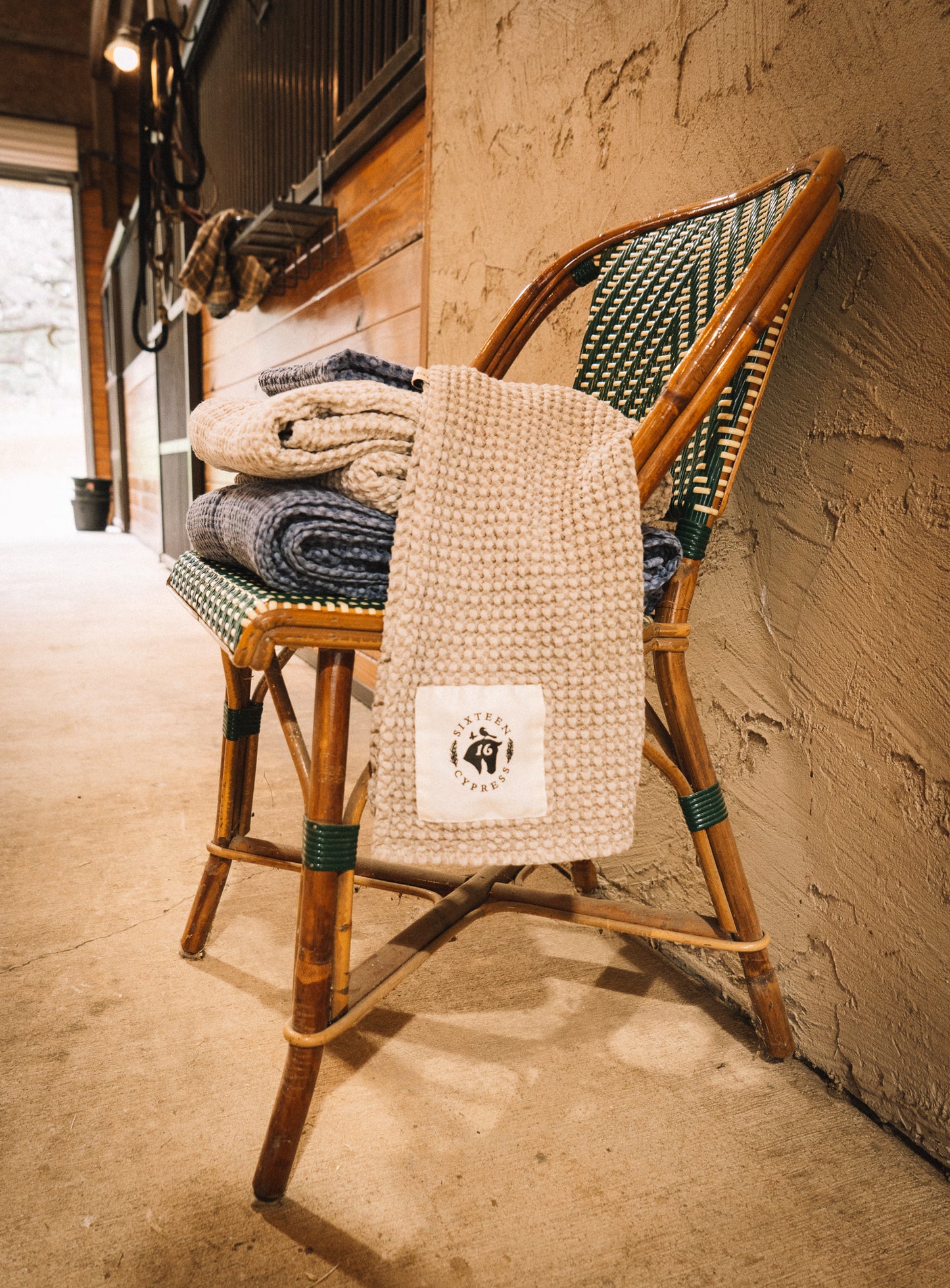 16 Cypress Cotton Waffle Stable Towel - Sand