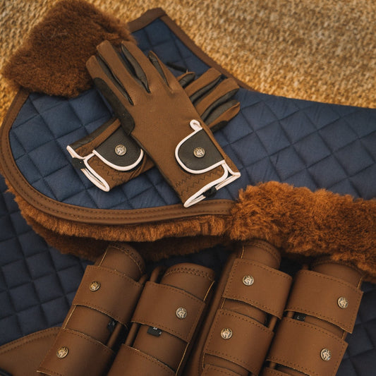 16 Cypress Merino Wool Fleece Half Pad - Navy & Hickory