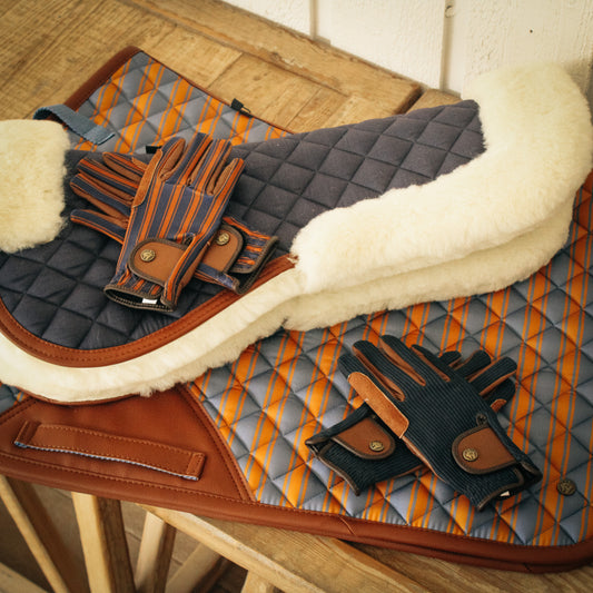 16 Cypress Riding Gloves - Black & Cognac