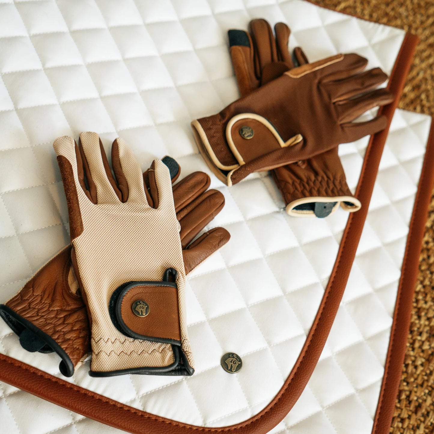 16 Cypress Riding Gloves - Oat & Cognac
