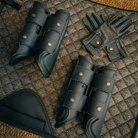 16 Cypress Leatherette Splint Boots - Black