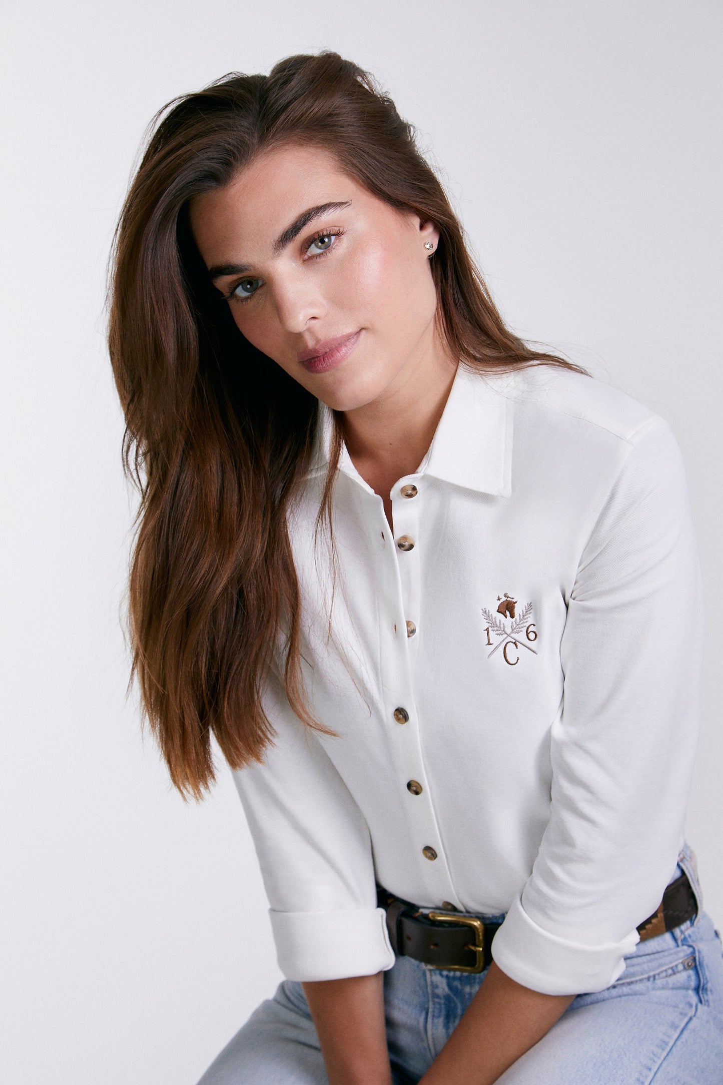 16 Cypress Sport Piqué Button Down Shirt - Natural White