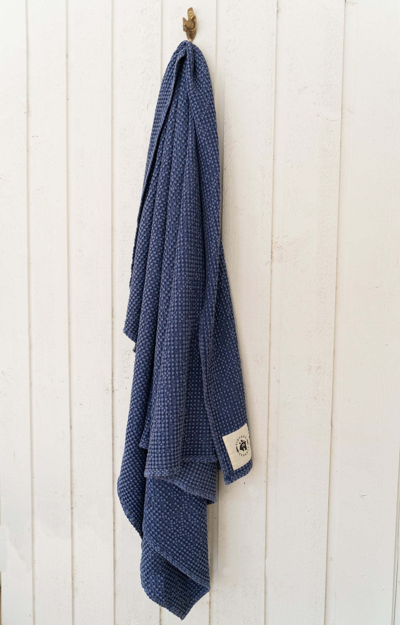 16 Cypress Cotton Waffle Horse Drying Towel - Indigo