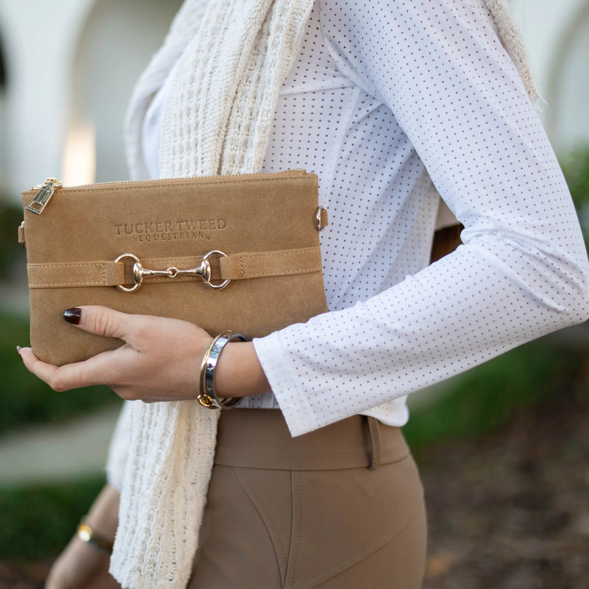 Tucker Tweed Wellington Wristlet - Suede